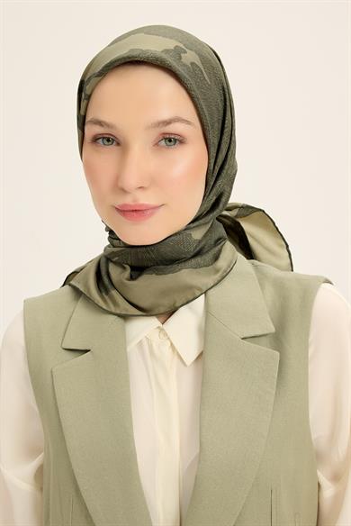 FARAH MULBERRY İPEK EŞARP 90*90 CM - HAKİ