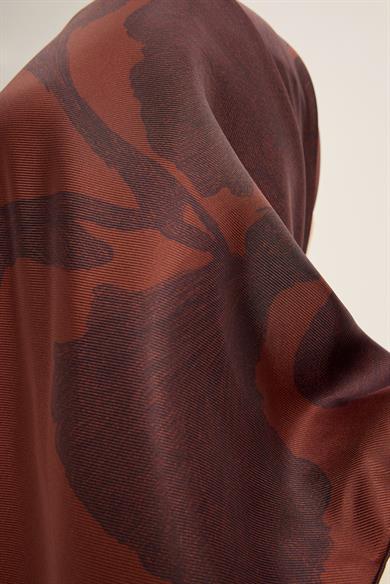 FARAH MULBERRY İPEK EŞARP 90*90 CM - KAHVERENGİ