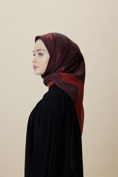 FARAH MULBERRY İPEK EŞARP 90*90 CM - KIRMIZI
