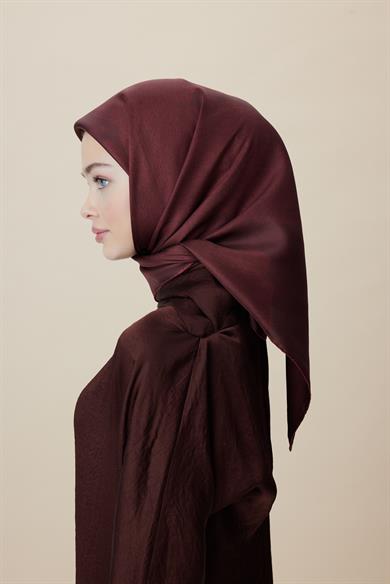 FARAH MULBERRY İPEK EŞARP 90*90 CM - KOYU KIRMIZI