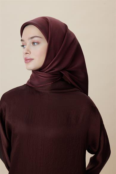 FARAH MULBERRY İPEK EŞARP 90*90 CM - KOYU KIRMIZI