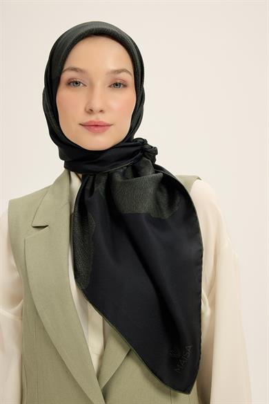 FARAH MULBERRY İPEK EŞARP 90*90 CM - KOYU YEŞİL