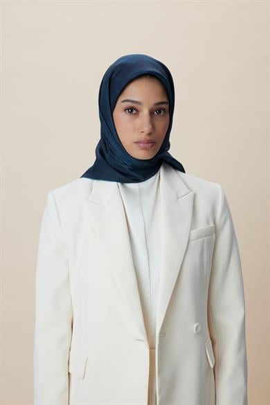 FARAH MULBERRY İPEK EŞARP 90*90 CM - KOYU MAVİ