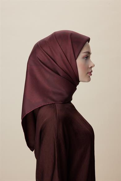FARAH MULBERRY İPEK EŞARP 90*90 CM - KOYU KIRMIZI