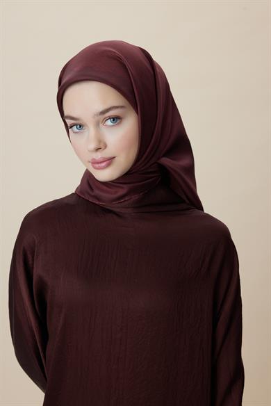 FARAH MULBERRY İPEK EŞARP 90*90 CM - KOYU KIRMIZI