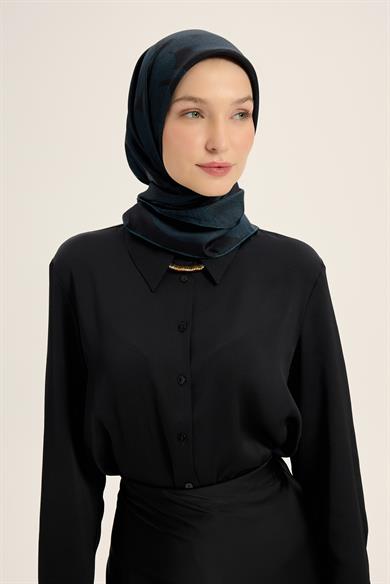 FARAH MULBERRY İPEK EŞARP 90*90 CM - LACİVERT