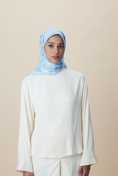 FARAH MULBERRY İPEK EŞARP 90*90 CM - MAVİ