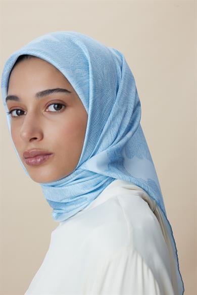 FARAH MULBERRY İPEK EŞARP 90*90 CM - MAVİ