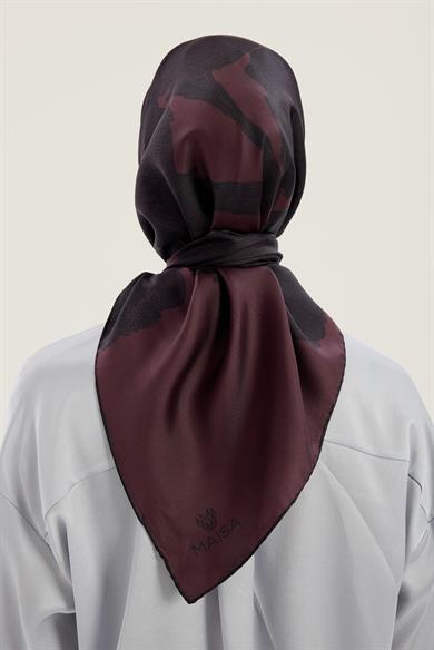 FARAH MULBERRY İPEK EŞARP 90*90 CM - MÜRDÜM