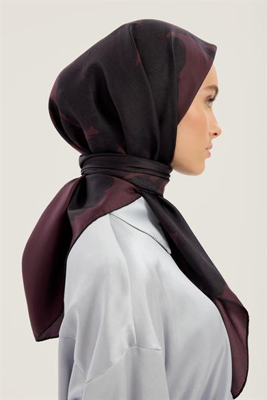 FARAH MULBERRY İPEK EŞARP 90*90 CM - MÜRDÜM