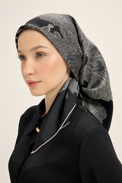 FARAH MULBERRY İPEK EŞARP 90*90 CM - SİYAH