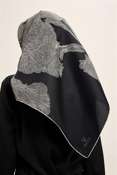 FARAH MULBERRY İPEK EŞARP 90*90 CM - SİYAH