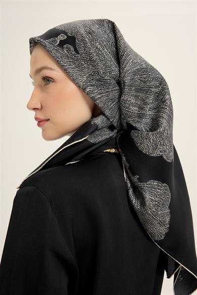 FARAH MULBERRY İPEK EŞARP 90*90 CM - SİYAH