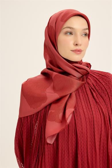 FARAH MULBERRY İPEK EŞARP 90*90 CM - VİŞNE