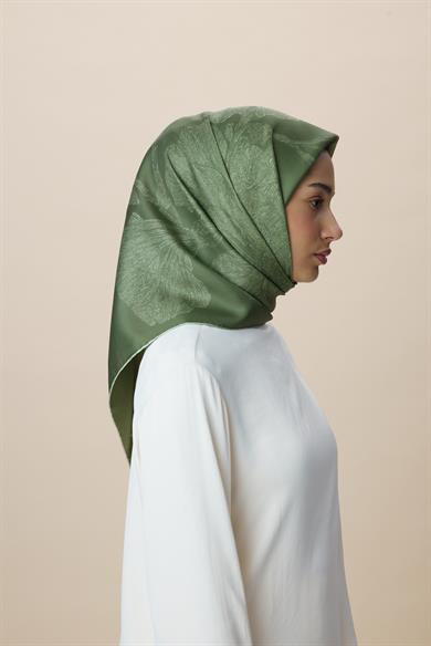 FARAH MULBERRY İPEK EŞARP 90*90 CM - YEŞİL