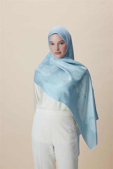 FARAH MULBERRY İPEK ŞAL 70*190 - AÇIK MAVİ