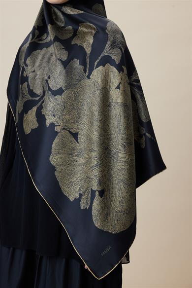 FARAH MULBERRY İPEK ŞAL 70*190 - GOLD SİYAH