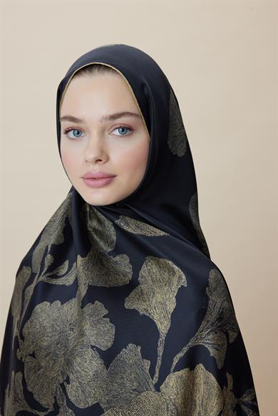 FARAH MULBERRY İPEK ŞAL 70*190 - GOLD SİYAH
