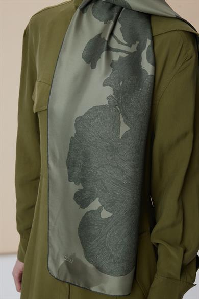 FARAH MULBERRY İPEK ŞAL 70*190 - HAKİ