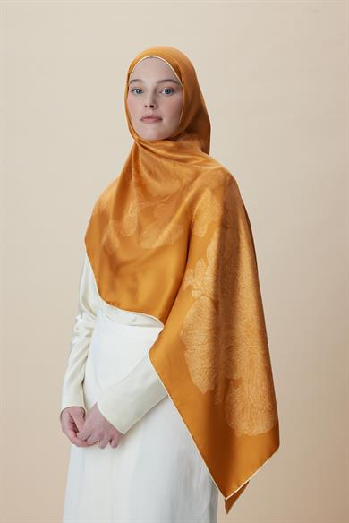 FARAH MULBERRY İPEK ŞAL 70*190 - HARDAL