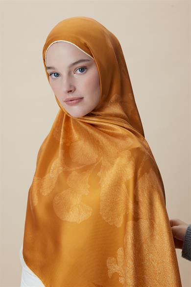 FARAH MULBERRY İPEK ŞAL 70*190 - HARDAL