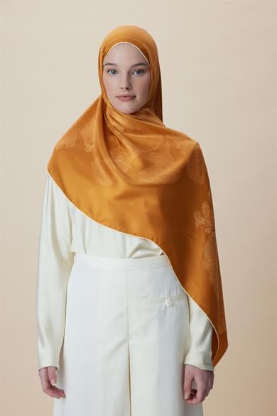 FARAH MULBERRY İPEK ŞAL 70*190 - HARDAL