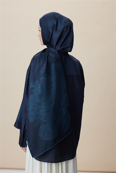 FARAH MULBERRY İPEK ŞAL 70*190 - KOYU MAVİ