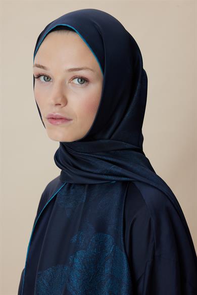 FARAH MULBERRY İPEK ŞAL 70*190 - KOYU MAVİ