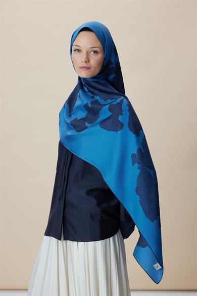 FARAH MULBERRY İPEK ŞAL 70*190 - MAVİ