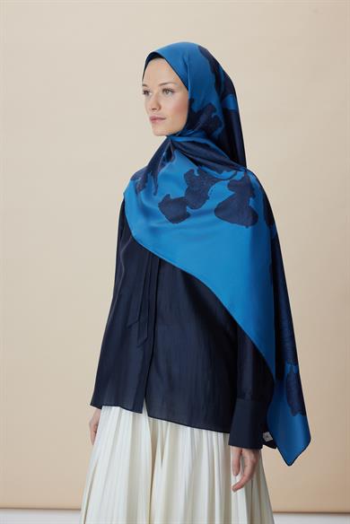 FARAH MULBERRY İPEK ŞAL 70*190 - MAVİ