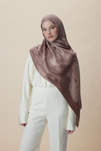 FARAH MULBERRY İPEK ŞAL 70*190 - SÜTLÜ KAHVE