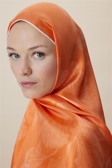 FARAH MULBERRY İPEK ŞAL 70*190 - TURUNCU
