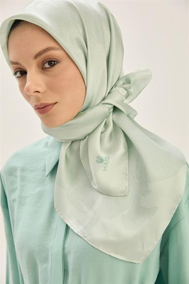 FARAH SURA İPEK EŞARP 90*90 CM - AÇIK MAVİ