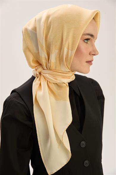 FARAH SURA İPEK EŞARP 90*90 CM - SARI