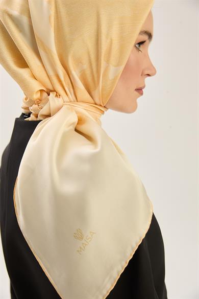 FARAH SURA İPEK EŞARP 90*90 CM - SARI