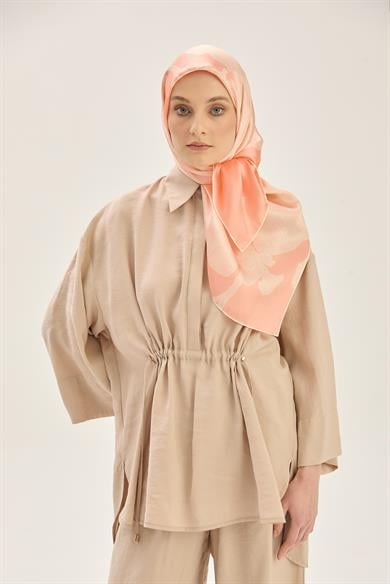 FARAH SURA İPEK EŞARP 90*90 CM - SOMON