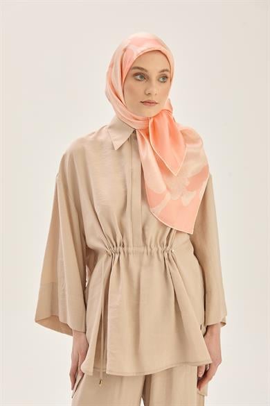 FARAH SURA İPEK EŞARP 90*90 CM - SOMON