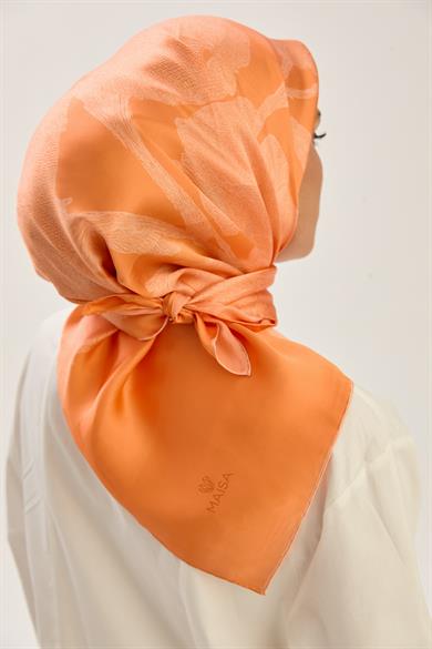 FARAH SURA İPEK EŞARP 90*90 CM - TURUNCU