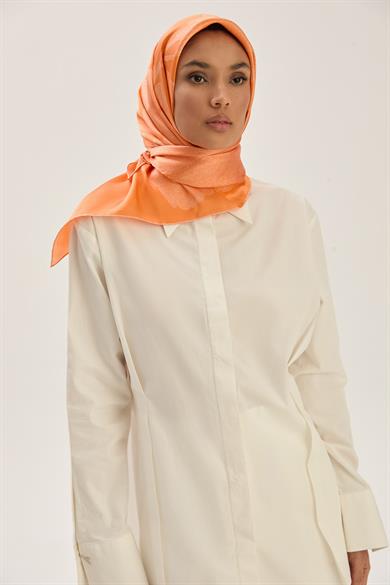FARAH SURA İPEK EŞARP 90*90 CM - TURUNCU