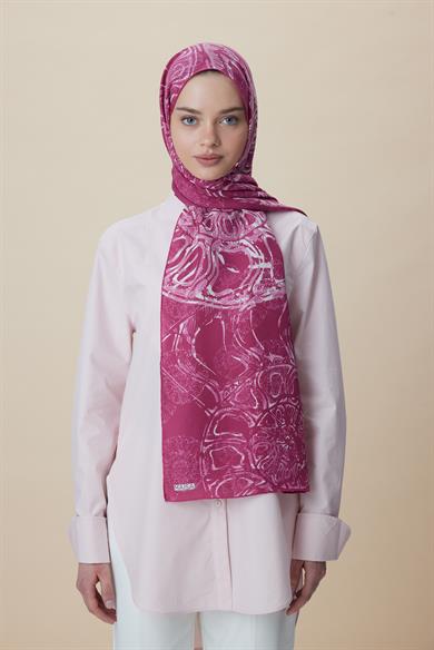 FASL PAMUK İPEK ŞAL 70*190 CM - FUŞYA