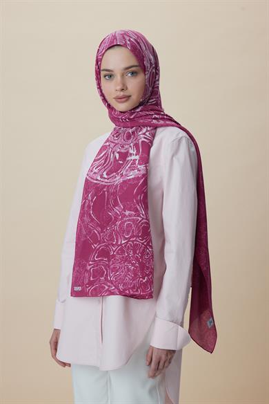 FASL PAMUK İPEK ŞAL 70*190 CM - FUŞYA