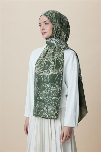 FASL PAMUK İPEK ŞAL 70*190 CM - HAKİ