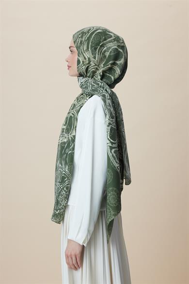 FASL PAMUK İPEK ŞAL 70*190 CM - HAKİ