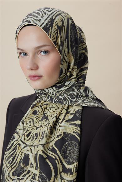 FASL PAMUK İPEK ŞAL 70*190 CM - KAHVERENGİ