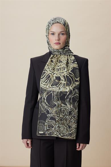 FASL PAMUK İPEK ŞAL 70*190 CM - KAHVERENGİ