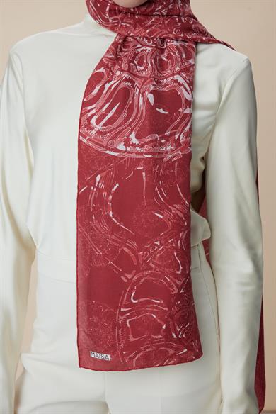 FASL PAMUK İPEK ŞAL 70*190 CM - KİREMİT