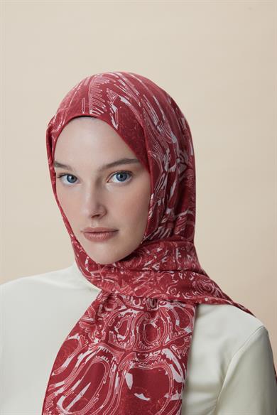 FASL PAMUK İPEK ŞAL 70*190 CM - KİREMİT