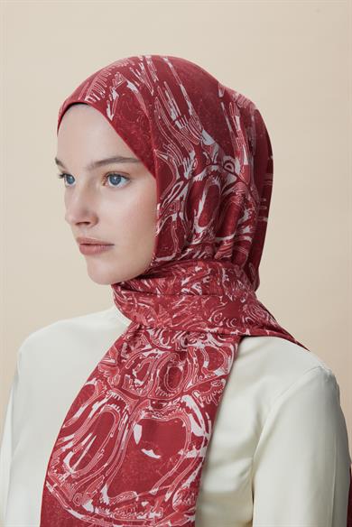 FASL PAMUK İPEK ŞAL 70*190 CM - KİREMİT