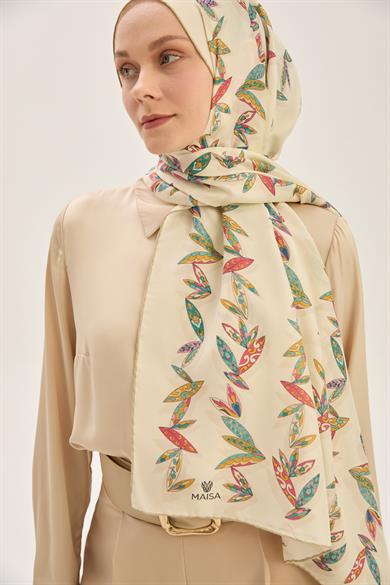 FER PAMUK İPEK ŞAL 70*190 CM - BEJ