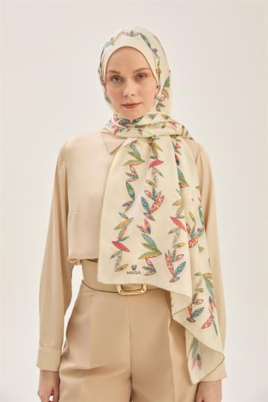 FER PAMUK İPEK ŞAL 70*190 CM - BEJ